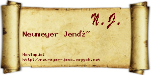 Neumeyer Jenő névjegykártya